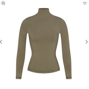 Skims Cotton Jersey LONG SLEEVE TURTLENECK NWT